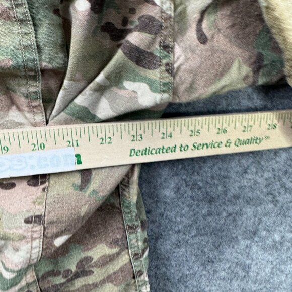 Army Combat Uniform Coat Mens L Jacket Brown Green Camo FR Flame Resistant - Picture 10 of 11